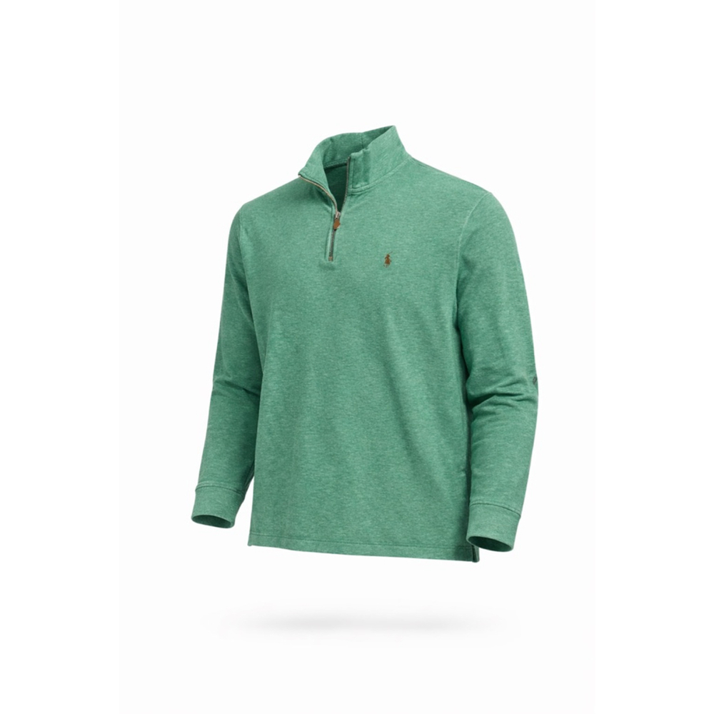 Polo Ralph Lauren 1/4 Zip Pullover Mens XL Green Long Sleeve Cotton Pony Logo